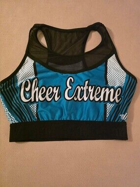 Cheer Extreme Teal & Black Sports Bra